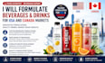 formulate beverages and drinks for USA and canada markets