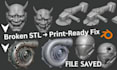create stl file mesh repair fix edit stl, obj ,3mf custom 3d model 3d printing