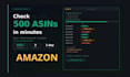 provide a bulk amazon asin restriction checker script via sp et API