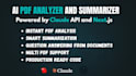 create ai PDF analyzer and summarizer using claude API and nextjs