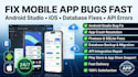 fix mobile app andriod studio bugs convert database backup app screenshot ios