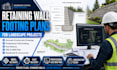 create retaining wall footing plans for landscape projects