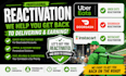 do uber eats reactivation, doordash reactivation and instacart reactivation