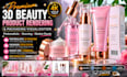 premium 3d beauty product rendering and packaging visualization, blender keyshot