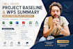 create professional project baseline, wbs, wps summary, primavera