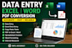 do data entry, excel data entry, copy paste, and PDF conversion