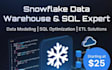 build snowflake data warehouse sql scripts and data models