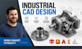 industrial cad, custom machine component design, mechanical assembly cad