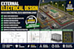 design hv lv electrical sld, cable routing, substation layout and load calculati