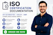 prepare iso compliance documentation and certification readiness
