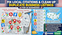 fix local citations and clean up duplicate business listings US