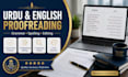provide english and urdu proofreading and editing services