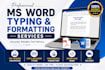do data entry, copy typing and ms word formatting work