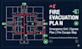 design fire evacuation plan, emergency egression and fire escape saftety map