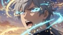 create dynamic 2d fighting anime style, meme anime style