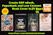 design KDP ebook and low content book cover in 24 hours