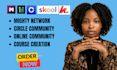 setup mighty networks community, online course, membership and automation system