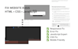 fix HTML CSS and javascript bugs and issues