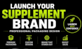 design supplement bottle label and packaging design