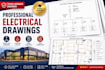 draw a electrical plan single line diagram, lighting layout, panel schedule