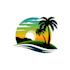design beach landscape and lawncare logo