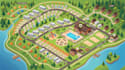 design detailed rv park map, campground site map, resort map and wayfinding map