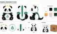 design plush toy characters, stuffed animal with  reference sheets and techpacks