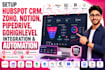 setup hubspot crm zoho notion pipedrive gohighlevel integration make automation