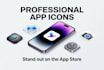 design a professional app logo and mobile app icon