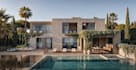 redesign luxury house 3d, HQ render, building elevation, outdoor, garden render