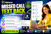 setup gohighlevel missed call text back automation