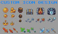 create pixel icons, weapon icons and rpg game assets