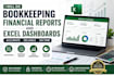 do bookkeeping financial reports and excel dashboards