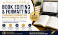 do book editing, ebook formatting amazon kdp formatting and developmental editor