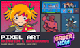 create pixel art animation, game background and character sprite for indie game