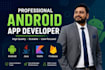 develop native android app using kotlin java and firebase