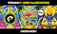 create exclusive psychedelic art for apparel and merch