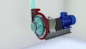 create 3d centrifugal pump mechanical equipment and industrial process animation