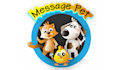 design message vibrant pet business logo