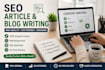 write SEO optimized blog articles and website content