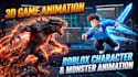 animate monster models and roblox characters with professional 3d game animation