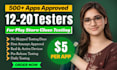 12 testers 20 testers 12 app testers mobile app 12 testers google play 20 tester
