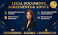 draft, review agreements and advise legal matters