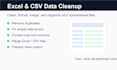 clean, format, merge, or organize your excel and CSV files
