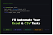 build a python automation script for excel, CSV, or PDF processing