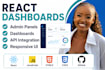 build react dashboard, admin panel, responsive web app