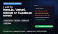 fix nextjs, vercel, github or supabase errors