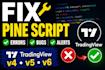fix bugs and errors in your tradingview pine script