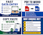 data entry, data typing and web research
