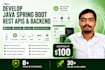 develop java spring boot rest api and backend